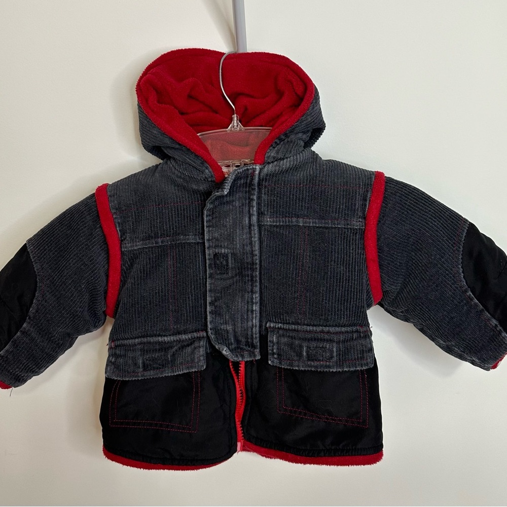Clayeux Red and Black Puffer Jacket Sz 18 months
